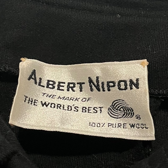 Albert Nipon Vintage Black Wool Waist Short Buttoned Jacket - Picture 2 of 6